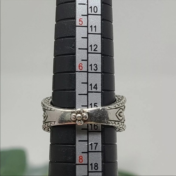 925 SS and 18K gold flower and 1.60CT garnet ring - Picture 11 of 16